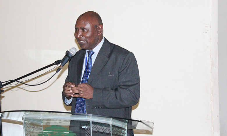 The Auditor General Edward Ouko delivering a speech at a IFMI function