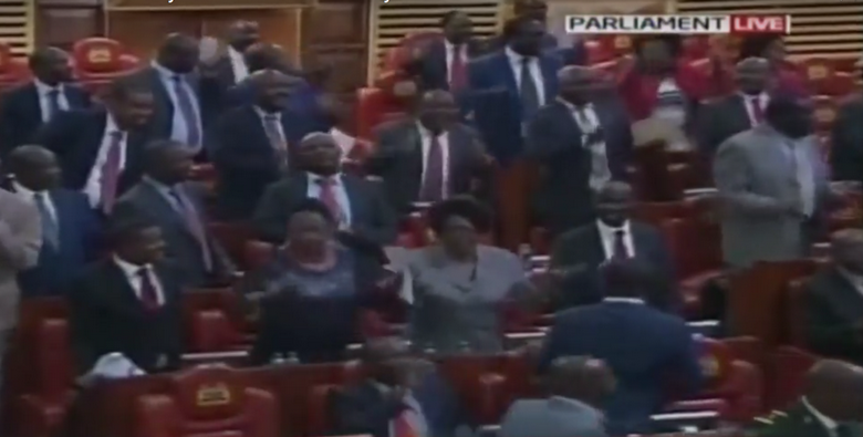 Screenshot of the live coverage of the Kenyan National Assembly on Sep 20, 2018